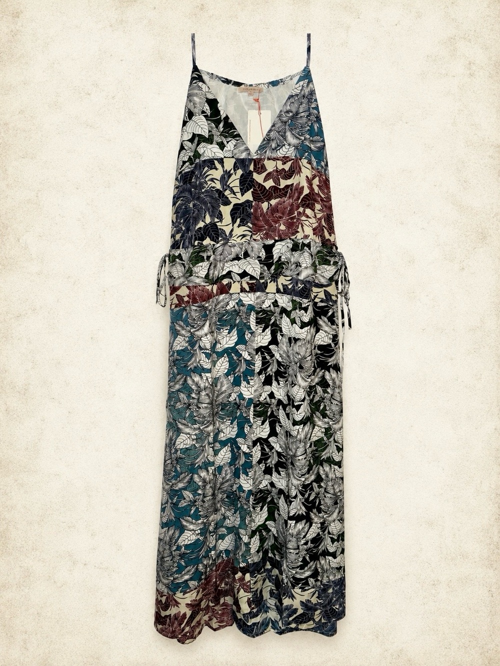 Skies Are Blue Maxi Dress - Tropical Botanical - Lined - NWT